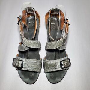 Taos Grey Wedge Sandals Size 38 (7 - 7.5)